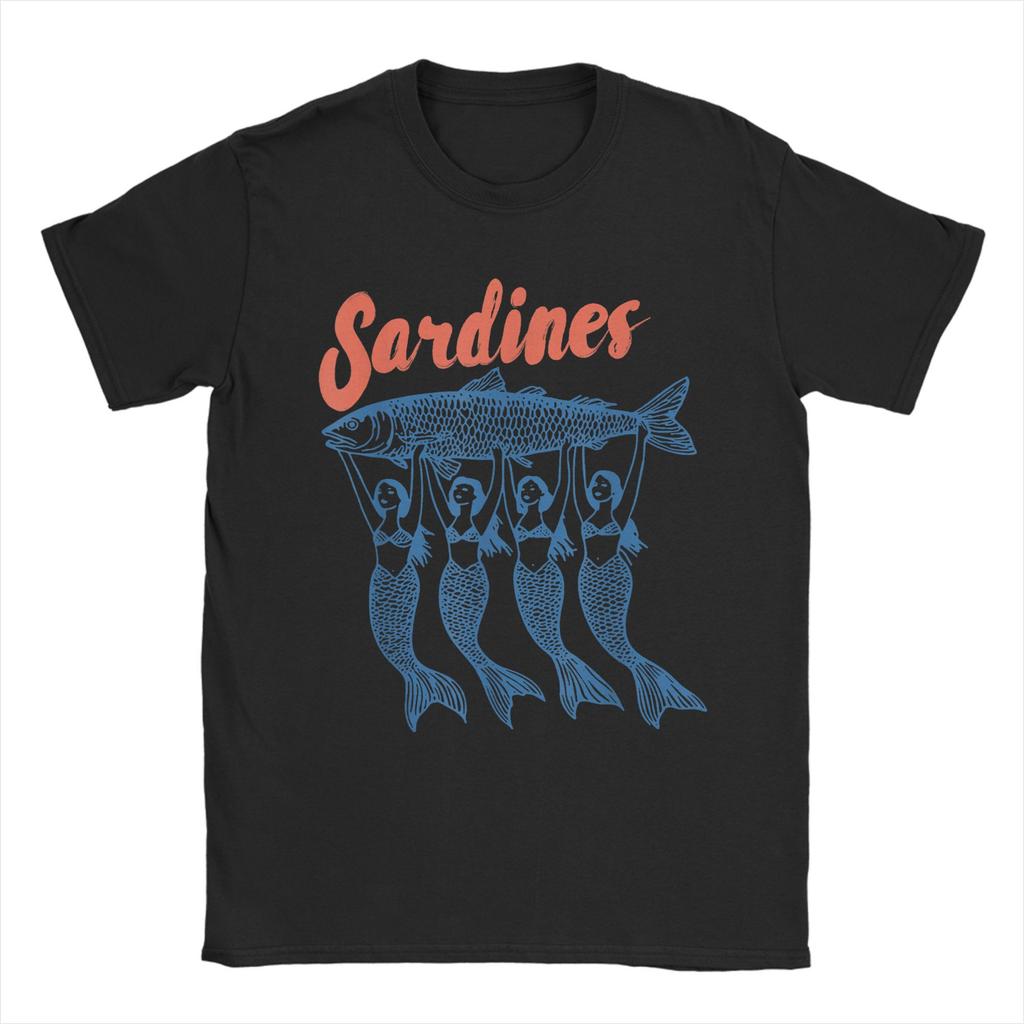 Men Sardine Mermaid Sardine T Shirt  Cotton Clothes Novelty Short Sleeve Crewneck Tee Shirt Plus Size T-Shirts