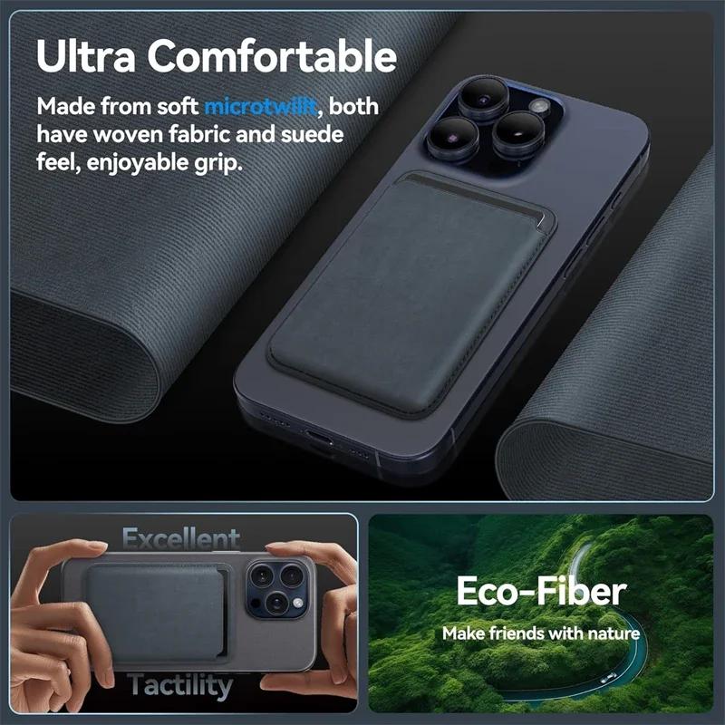 Peně tkaná magnetická kožená peněženka držák na karty Macsafe stojánek na telefon pro Magsafe IPhone 15 14 13 Mac Safe podpora držák na telefon