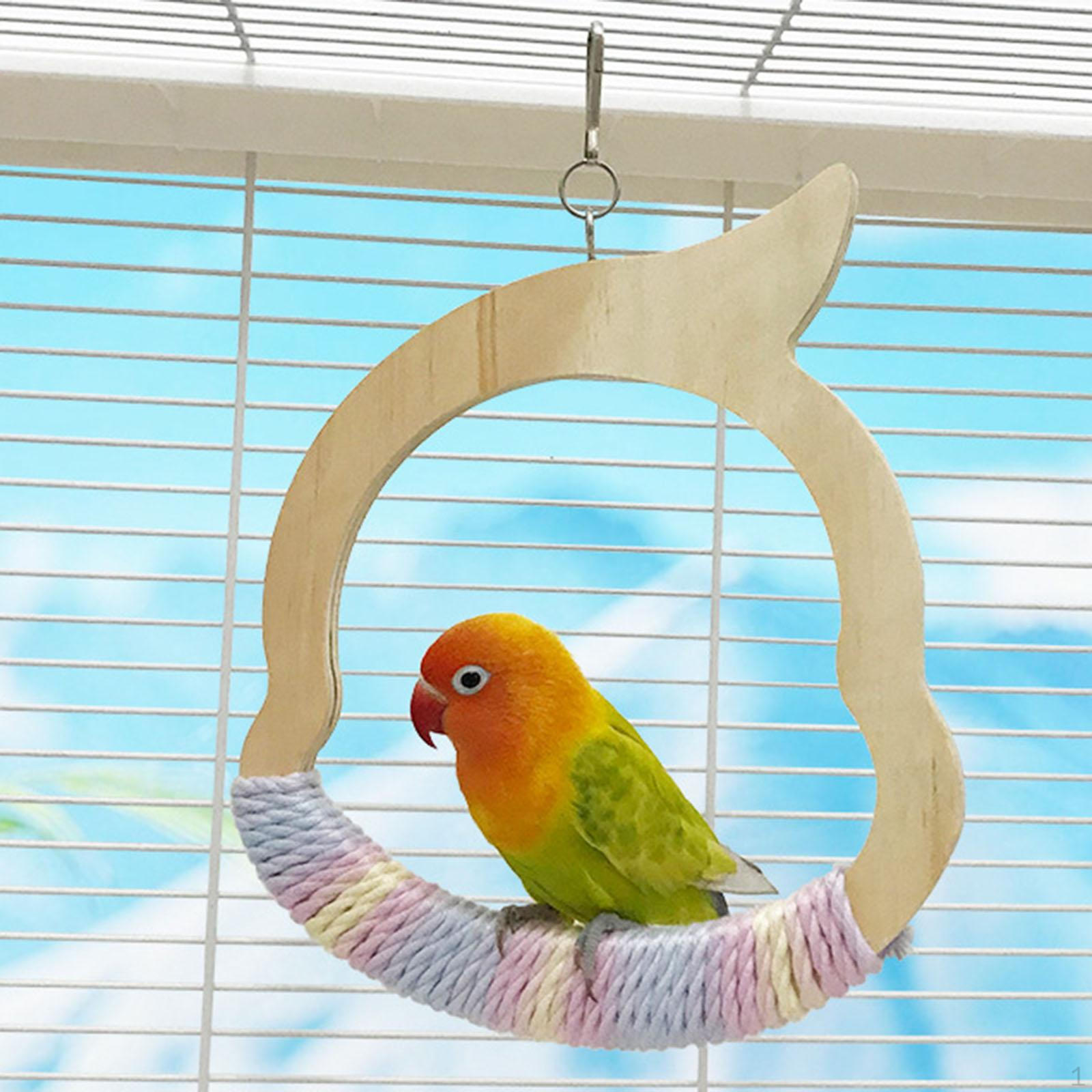 

Игрушка-качели для птиц, жердочка для попугаев, стальная пряжка, деревянная подставка для попугаев, жевательная игрушка для зябликов Cockatiel Shape