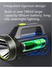 Portable Hand Lamp Rechargeable LED Strong Searchlight Flashlight 2 Lighting Modes Emergency Hiking Camping Energe Saving Torch