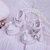 1 Pair 1/3&1/4 BJD Bowknot High Heels Pearl Dress Up Doll Shoes Doll's Shoes  Children's Gift