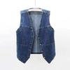 Woman Jacket Vest Spring Summer Denim  Women's Short Loose Sleeveless Coat Vest Chaleco Mujer