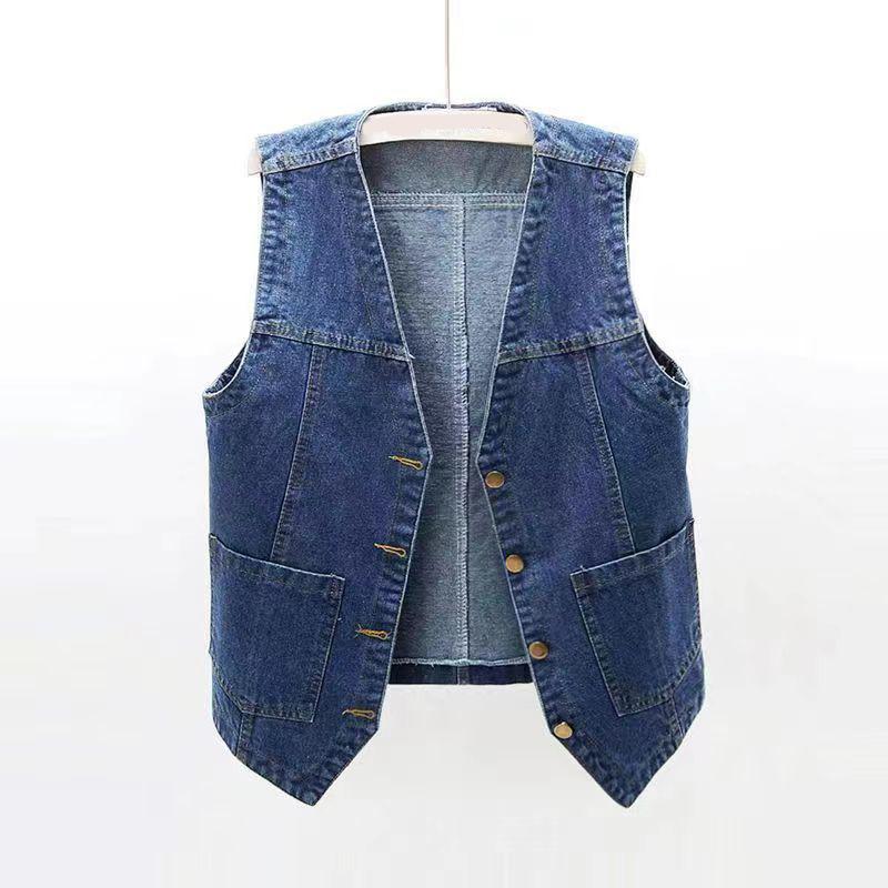 Woman Jacket Vest Spring Summer Denim Women's Short Loose Sleeveless Coat Vest Chaleco Mujer