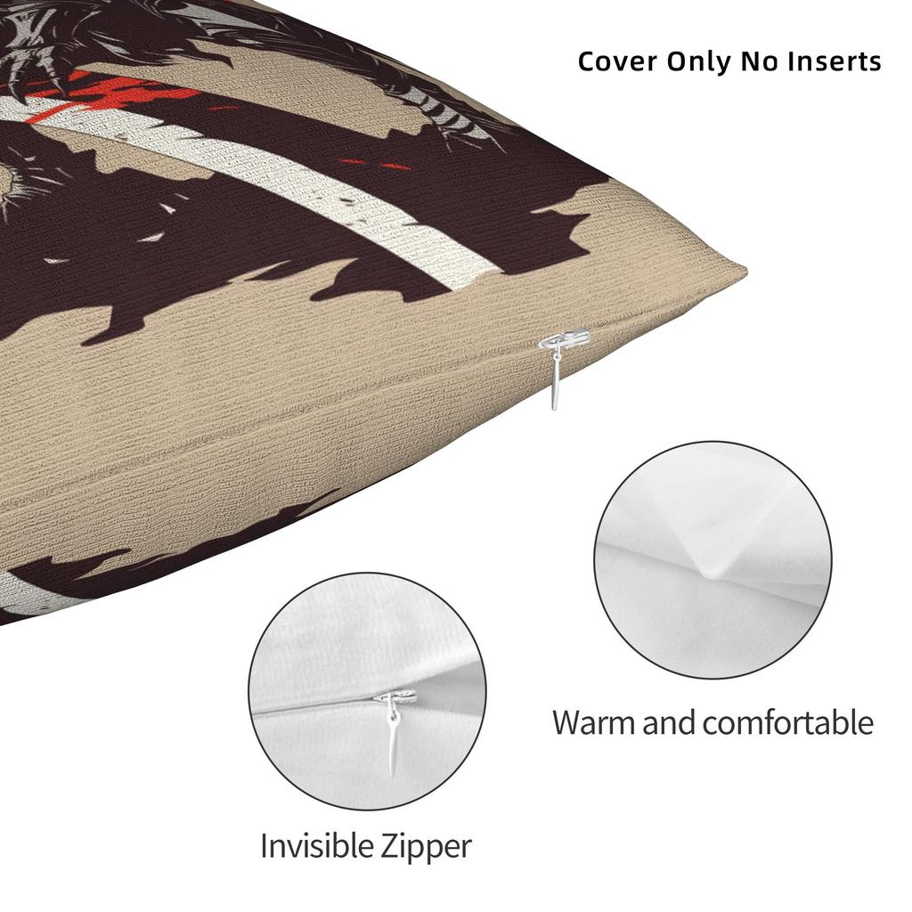 B-Berserks Pillow Cover Cute Funny Pillow Case For Sofa Car Home Decor Graphic Cushion Cover Gift