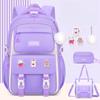 Pink Waterproof Wear-resistant Leisure  School Bags Primary School Girls' After-school Tutoring Shoulder Bag Lightweight Nylon Material Bookbag