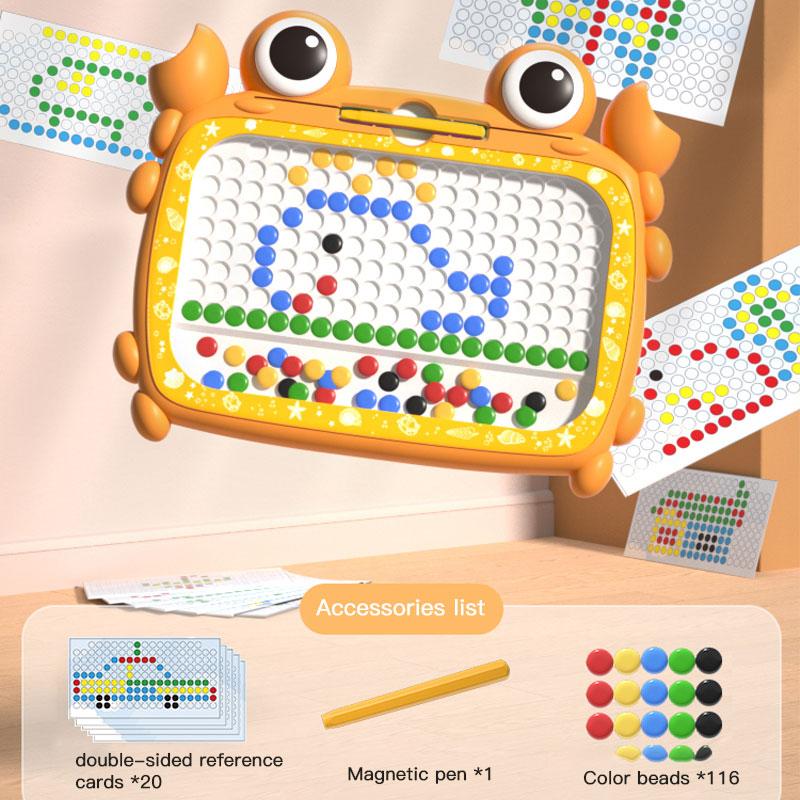 Crab Magnetic Drawing Board with Magnetic Pen and Beads Montessori Education Toys Cute Children's Magnetic Drawing Board Gifts