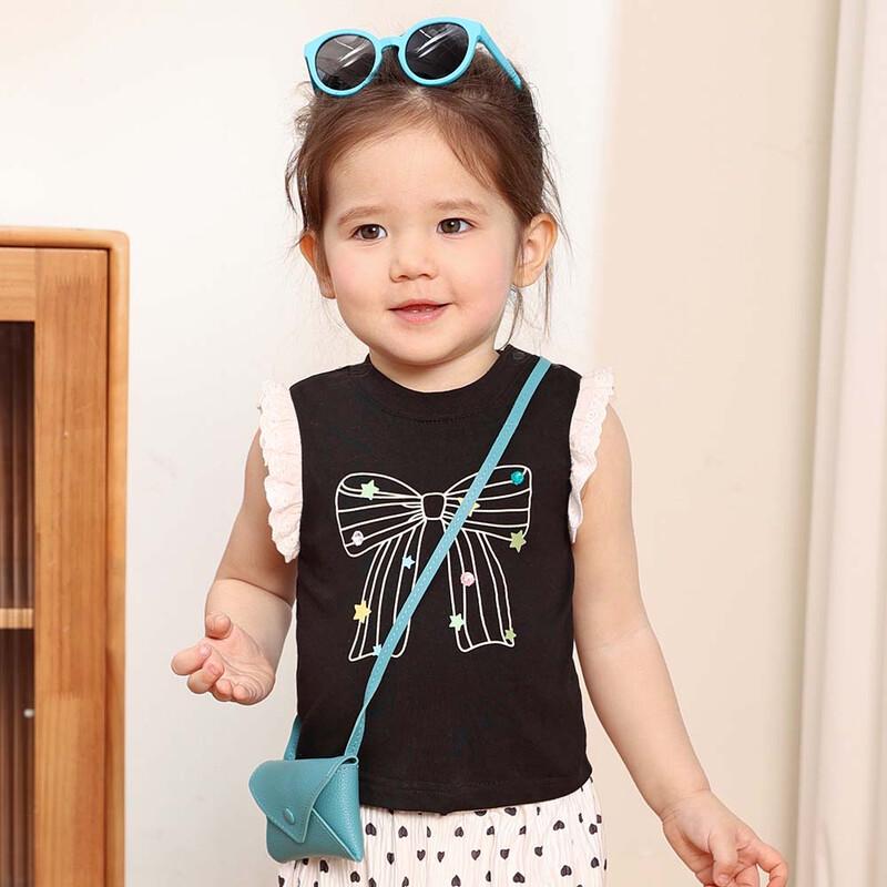 LUSON Baby Girl Bow Lace Summer Tank Top 110