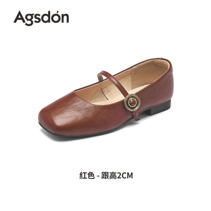 Red Mary Jane shoes new summer French ballet single shoes temperament soft-soled small leather shoes 35