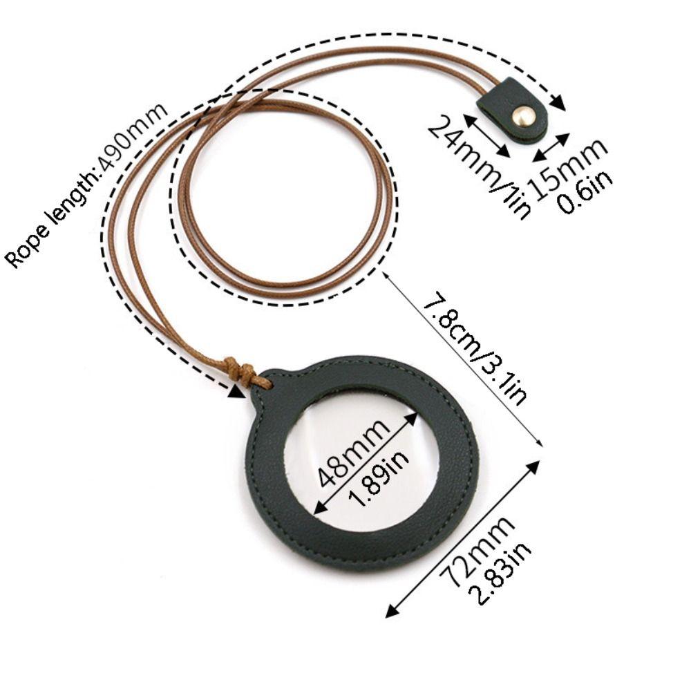 Leather Strap Magnifying Glass Necklace Handheld Magnifier Pendant Mini Magnifying Glass  Reading
