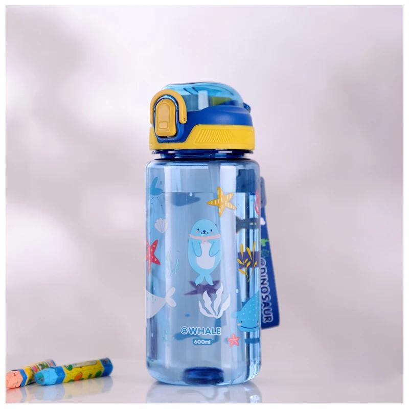 

Мультяшная соломенная чашка для детей 600 мл бутылка для воды портативный предохранитель герметичная летняя питьевая кружка для кемпинга на открытом воздухе путешествий синий