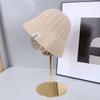 Winter Women Bucket Hat Fashion Solid Color Beanies Cap Large Head Circumference Hat