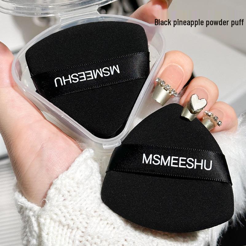 

[Misu Pineapple Cushion Puff Set] 2-piece set with storage case; suitable for wet and dry use; soft, adherent, non-caking.