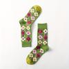5 Paar Socken mit Blumendruck, Bequeme & Atmungsaktive Mid-Tube-Socken, Damenstrümpfe & Strumpfwaren