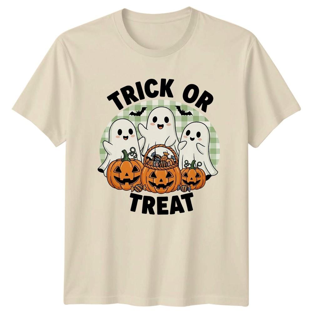 Trick Or Treat Halloween Ghosts Pumpkins Holidays Unisexs TShirt Unisexs Graphic