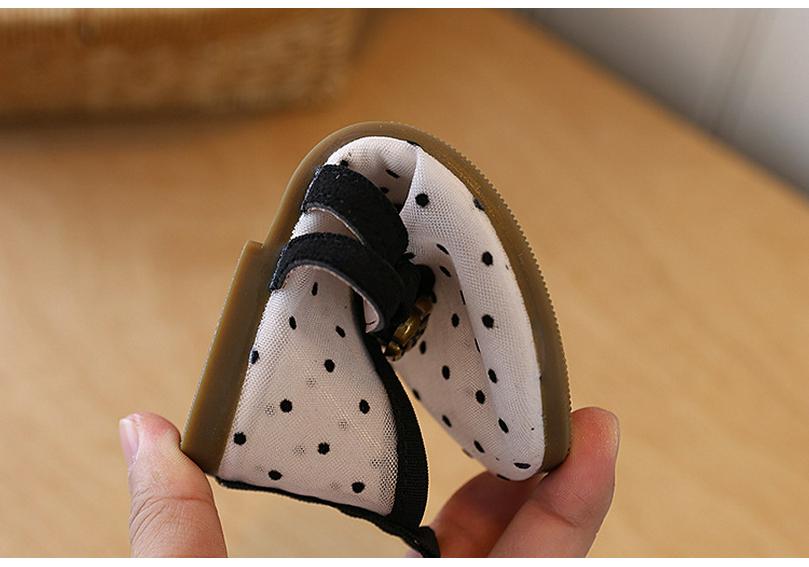 Women's 2026 Spring French Polka Dot Mesh Mary Jane Flats for Children