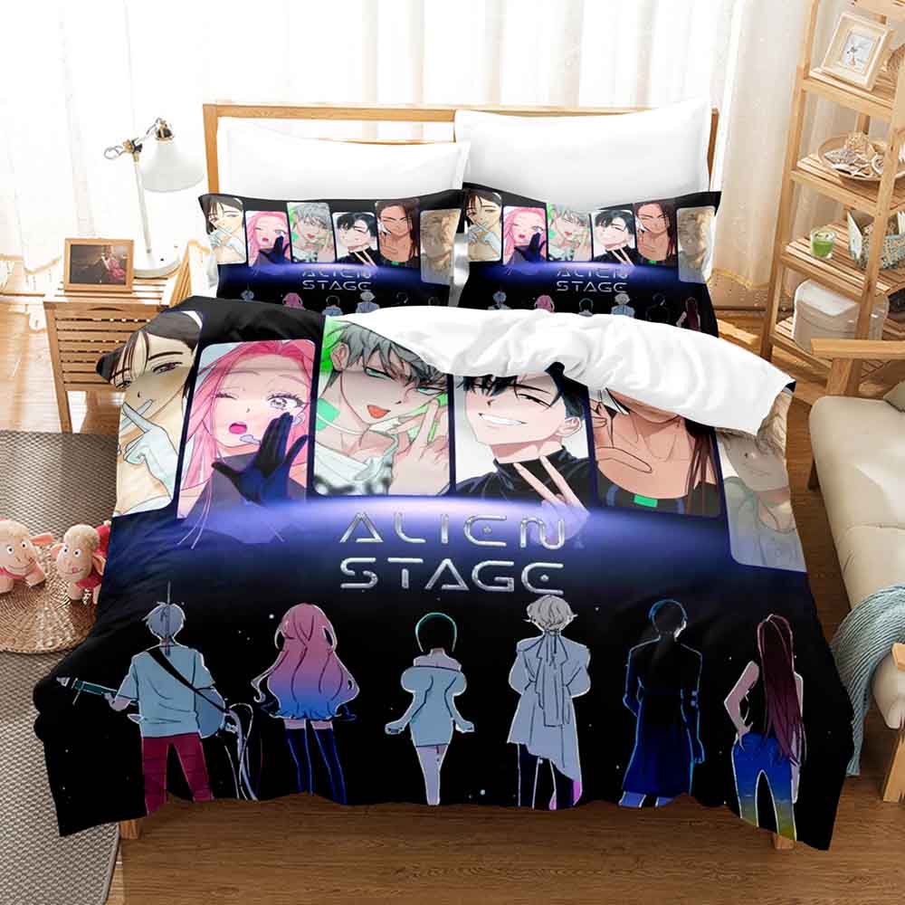 Alien Stage Art Bedding Duvet Cover + 2 Pillowcases Quilt Cover Twin Full Queen King Size Household Bedroom Interior Decoration