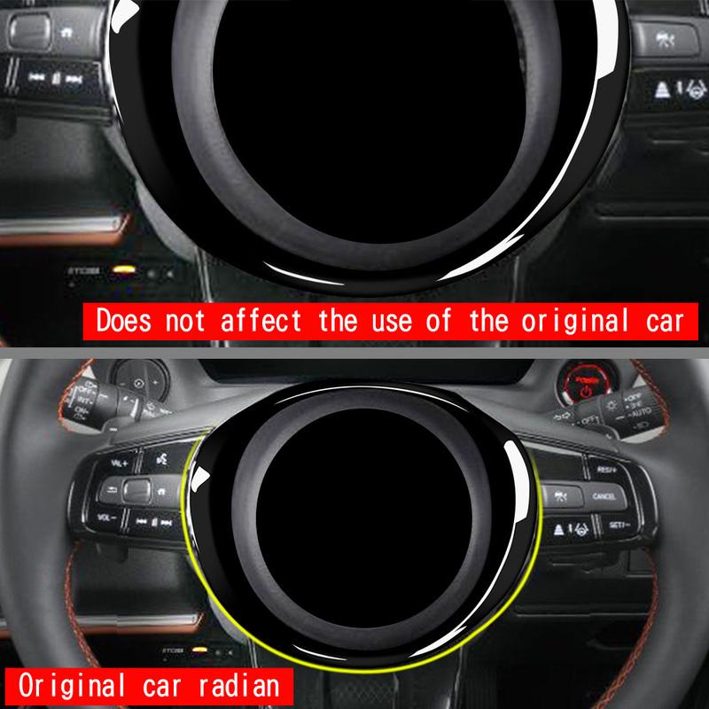 Authentic For Honda Vezel HR-V HRV   Interior Car Steering Wheel Ring Panel Cover Trim Decoration Frame Bright Black bright black