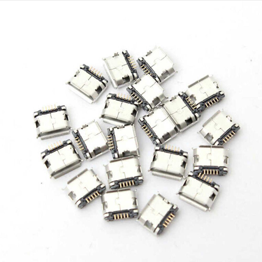 

Quality 5-Pin 180 Degree Placement B Female Socket Micro USB Type Socket Connector Plug Adapter серебряный