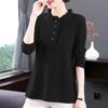 Cotton Plus Size Bottoming Shirt Women's Spring and Autumn Middle-aged Mother Long-sleeved T-shirt Ladies All-match Top