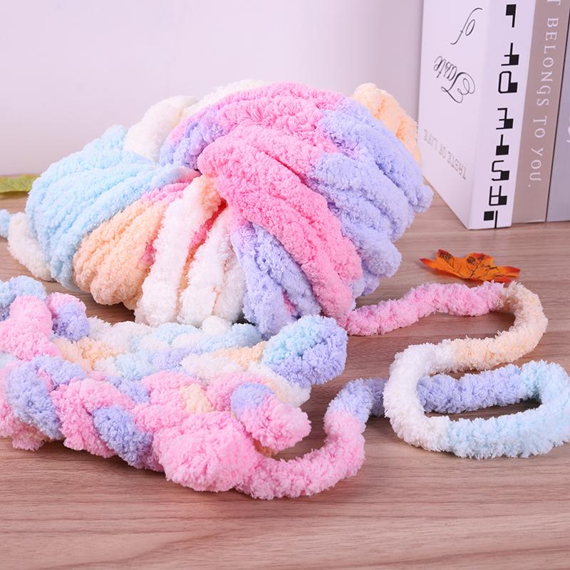 Thick Chenille Yarn for Blankets, Super Soft and Fluffy Giant Chenille-Style Polyester Yarn for Home Decor Projects
