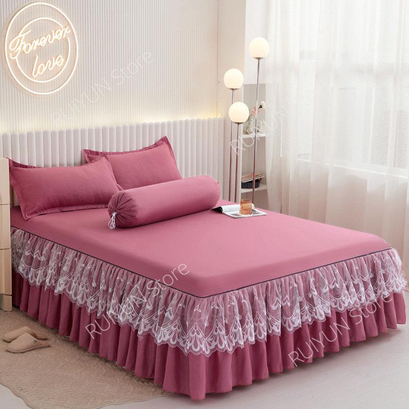 New Princess Bed Skirt Mattress Protector Bedsheet Ruffled Lace Bed Skirt Bedding Bed Cover Bedspread Non-slip Mattress Cover