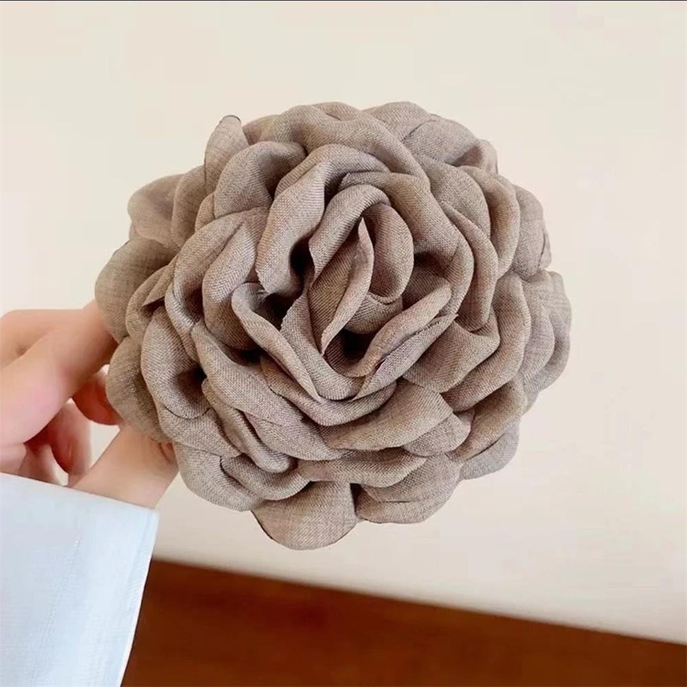 Rose Flower Large Hair Claw Handmade Fabric Flowers Grab Hair Clip Sweet Shark Clip Hair Accessories for Women Girls 8/10/12cm