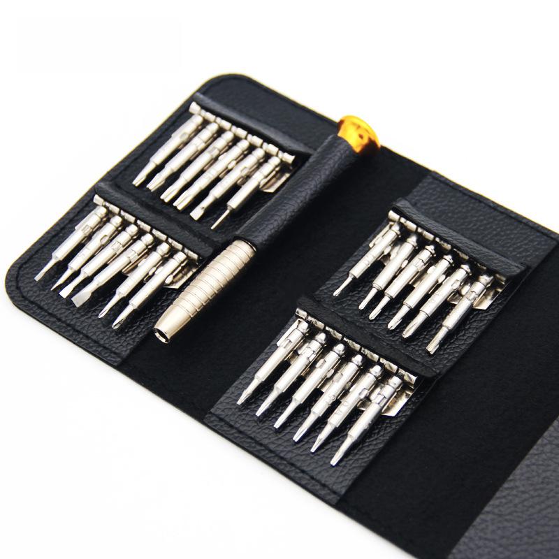 25-in-1 Precision Screwdriver Set with Leather Case – Ideal for Mobile Phones, Watches, and Glasses
