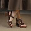 Roman Shoes Women 2025 Summer Open-toe Thick-soled Sandals Are Fashionable and Versatile,While Chunky Heels Are Retro High Heels