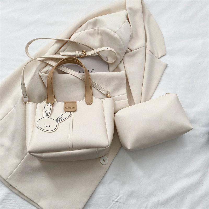 2025 Trendy New Fashion Niche Design Popular Solid Color Foreign Style Casual Shoulder Crossbody Portable Mother and Child Bag