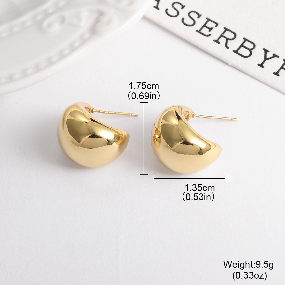 

Semicircular C curved metal beanie jewelry earrings European beautiful women minimalist trendy high-end earrings