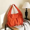 Large Capacity Commuter Women's Bag Solid Color Handbag Drawstring Shoulder Bag