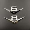 1Pc 3D Metal Chrome Black V6 V8 Letters Rear Trunk Fender Badge Emblem Sticker Decals Car Accessories