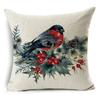45*45Cm Merry Christmas Cushion Cover Birds Garland Pillowcase Single Sided Print Polyester Sofa Pillow Case For Home Xmas Decor