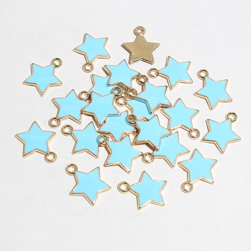 50pcs Bow Butterfly Star Charms Pendant Enamel Metal for Earrings Necklace Bracelet DIY Jewelry Making Accessories Findings