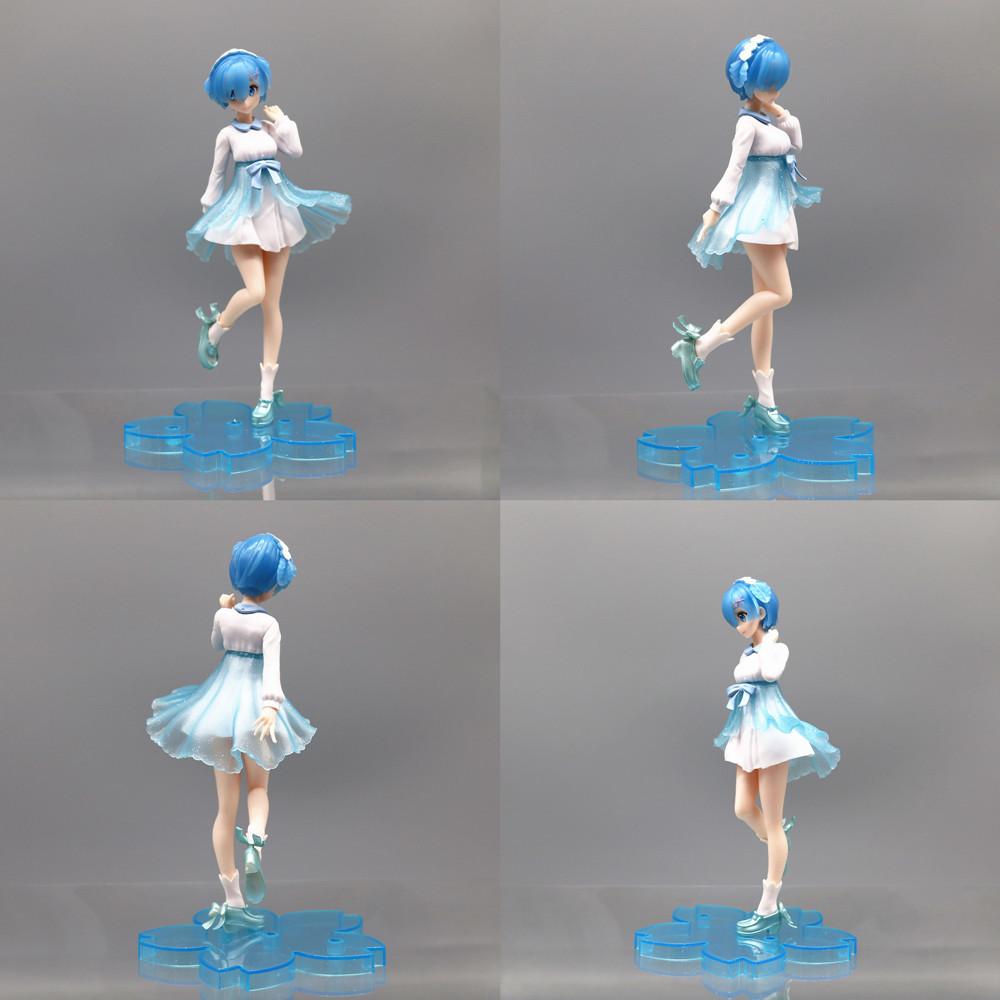 20CM Anime Re: Life In A Different World From Zero Figure Rem Ram Transparent Parts Night Fluorescent Action Figure Toy Gift