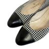 CHANEL Houndstooth pattern leather pumps black leather Used