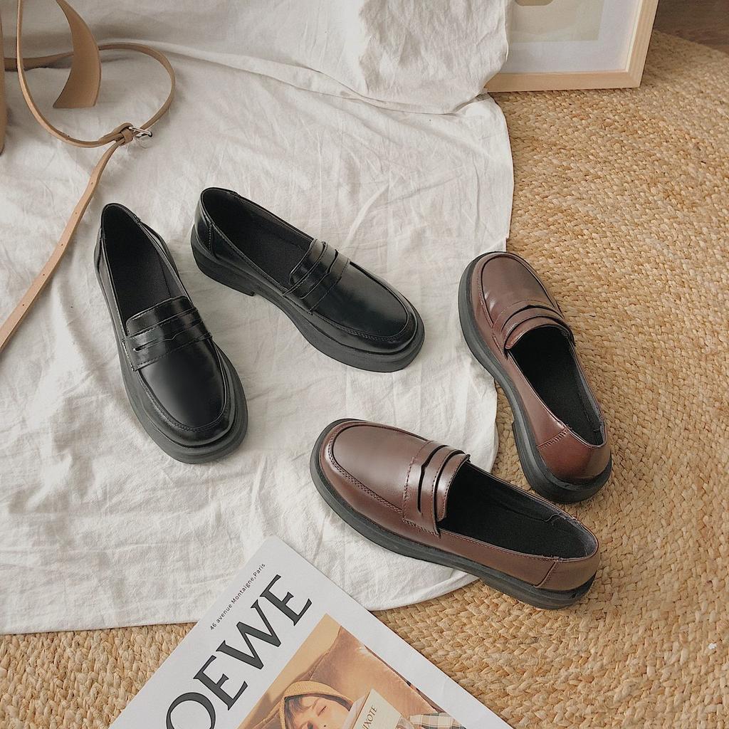 Xiaoxiangfeng single shoes women's shoes 2025 new spring and autumn loafers platform heel thick heel British style small leather shoes