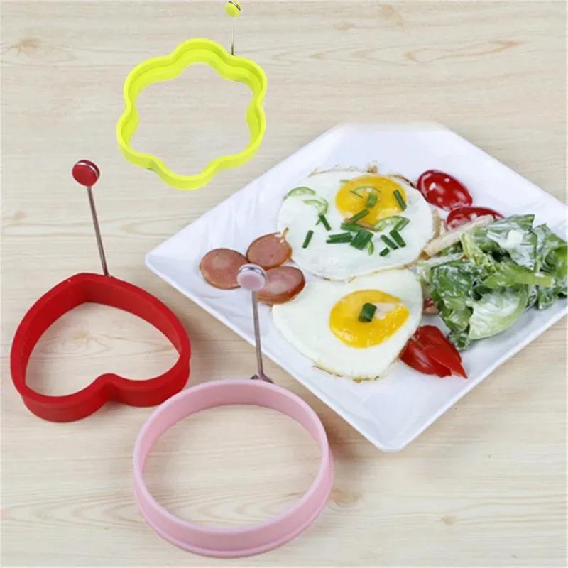 1PC Silicone Fried Egg Pancake Ring Omelette Fried Eggs Round Heart Shaped Eggs Mould for Cooking Breakfast Frying Tools OK