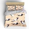Red-Crowned Cranes With Floating Clouds Pattern Duvet Cover Set Digital Print Colorful Polyester Bedding With Zipper Closur