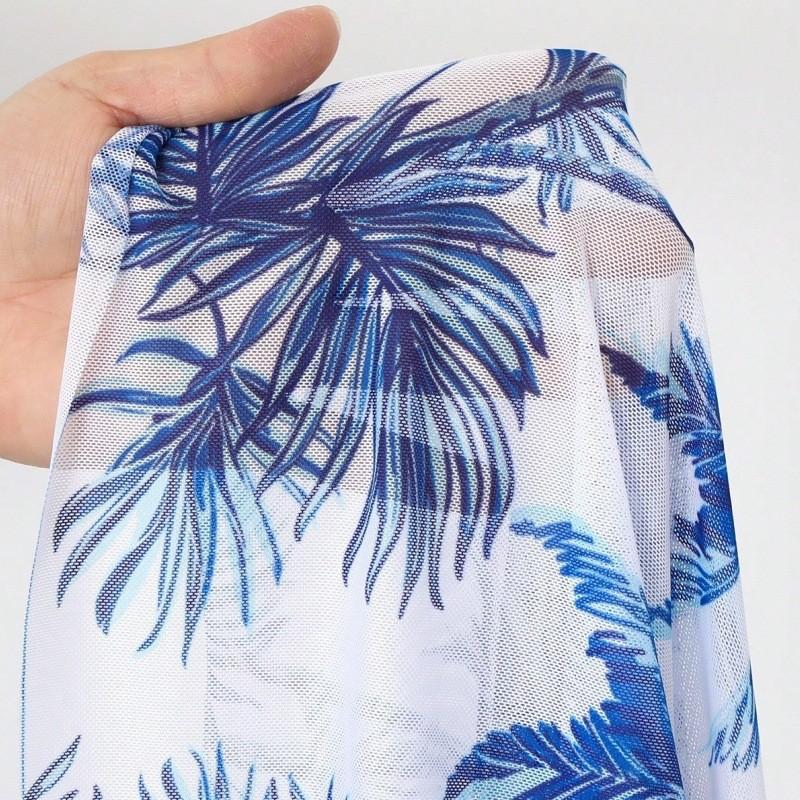 Plus Size Printed Backless Beach Shorts Bikini Set Women Swimwear With Padded Cups No Underwire