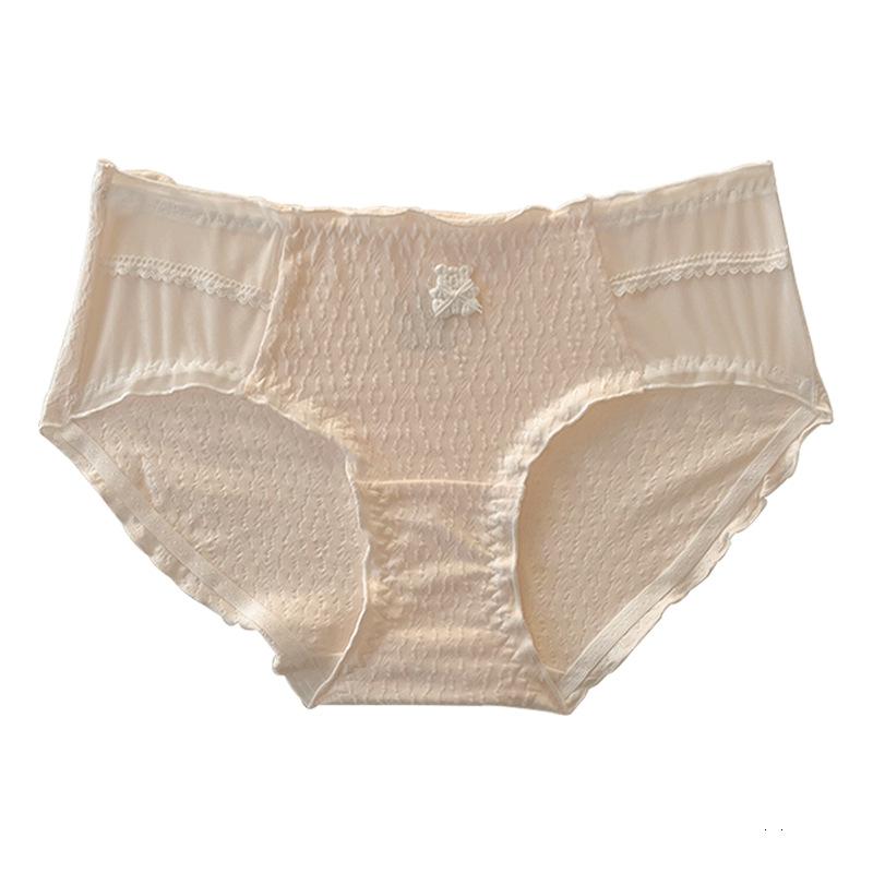 Plus Size Ladies Sweet Comfortable Breathable Girl Cute Bow Mid Waist Panties