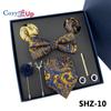 7 PCS Classic Men's Tie Set Paisley Stripe Necktie for Men Pocket Square Bowtie  Brooch Cuff Father's Day Gift Box