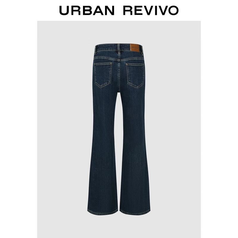 

UR 2025 Зимние женские ретро расклешенные джинсы с бантом 26