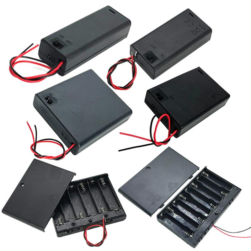 Aa Battery Case Aa Battery Box 1/2/3/4 Slot Aa Battery Holder 14500 Aa Storage Box Diy With Leads Series Connection