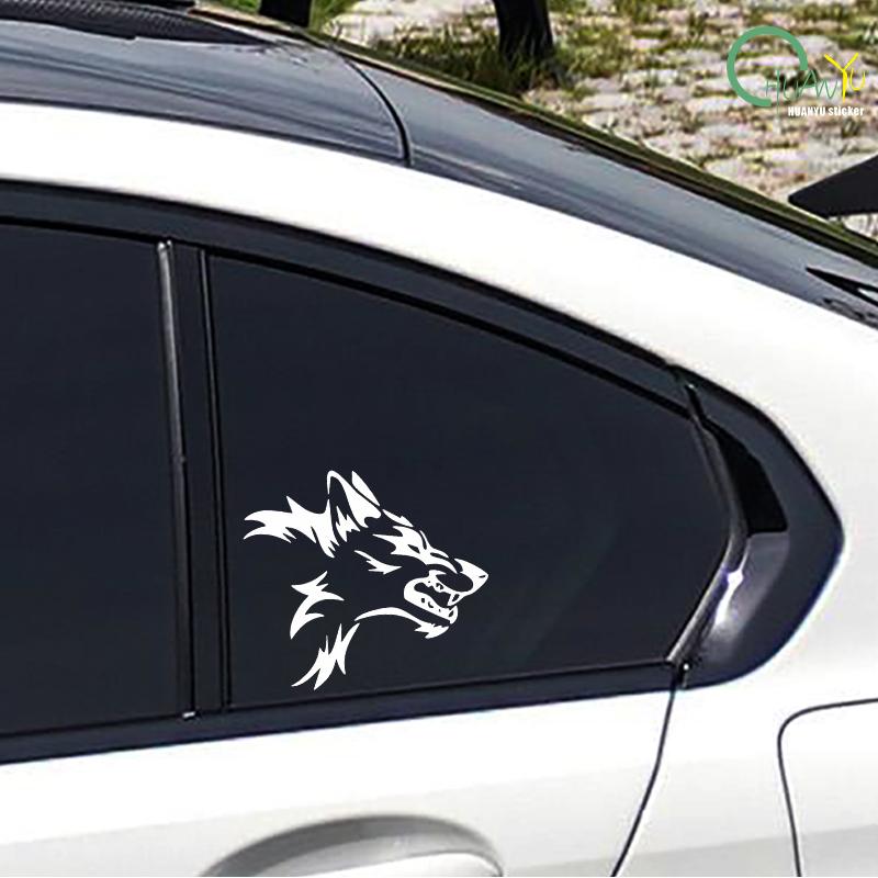 Creative wild beast wolf head car sticker; car and motorcycle bumper  modification decoration reflective sticker