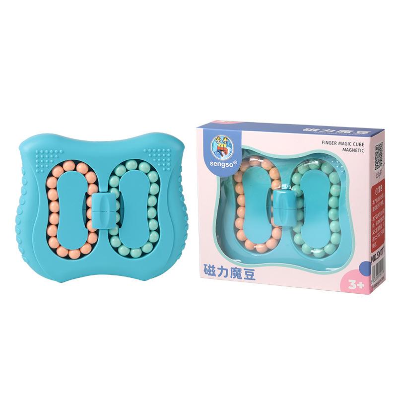 Sengso 3x3 Magische Bohne Einseitig und Zweiseitig Drehende Runde Kugel Magische Bohne Intelligenz Fingerspitzen Spielzeug Fidget Cube