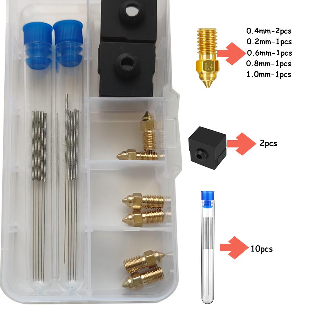 Creality Ender 3 V3 SE Nozzle Kit High-Temperature Resistance Extruder Nozzles with Silicone Cover for Ender 5 S1/Ender 7