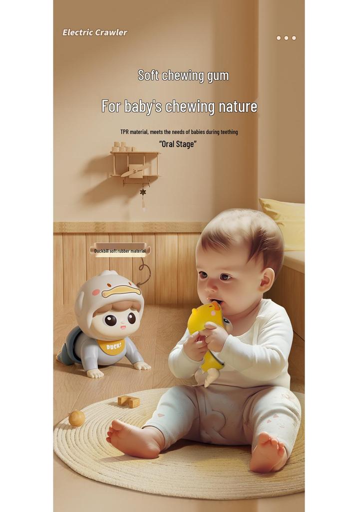 Baby Crawling Doll for Educational Head Lifting and Practice, Suitable for 0-1 Year Olds, 3-6 Months.