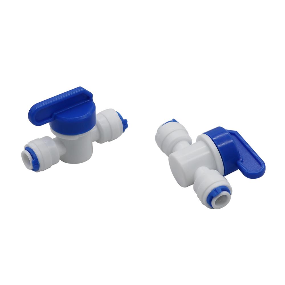 RO Gerade 1/4" Außendurchmesser Schlauch Schnellverbindung Rohrkontrollfittings Kunststoff Wasserkugelhahn Umkehrosmose Aquarium Fittings