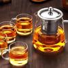Heat Resistant Glass Teapot With Stainless Steel Tea Strainer Infuser Flower Kettle Kung Fu Teawear Set Puer Oolong Pot